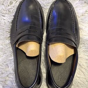 Mango Black Leather Slip-On Loafers (Unused)